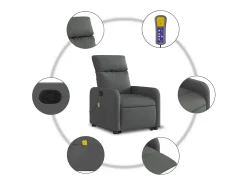 Poltrona| Poltrona elevatória de massagens tecido cinzento-escuro SHL412591 Cinza antracite