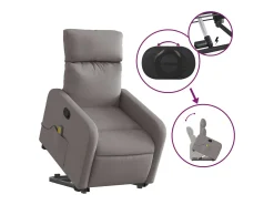 Poltrona| Poltrona elevatória de massagens tecido cinzento-acastanhado SHL160508 Taupe
