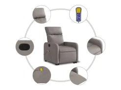 Poltrona| Poltrona elevatória de massagens tecido cinzento-acastanhado SHL160508 Taupe