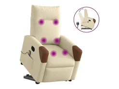 Sale Poltrona elevatória de massagens tecido cor SHL145258 Creme