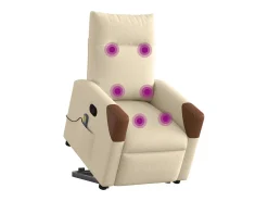 Sale Poltrona elevatória de massagens tecido cor SHL145258 Creme