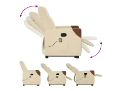 Sale Poltrona elevatória de massagens tecido cor SHL145258 Creme
