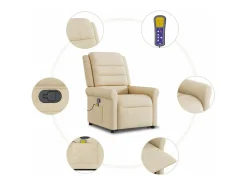 Outlet Poltrona elevatória de massagens tecido cor SHL730095 Creme
