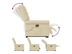 Outlet Poltrona elevatória de massagens tecido cor SHL730095 Creme