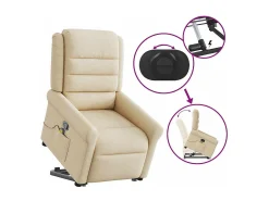 Outlet Poltrona elevatória de massagens tecido cor SHL730095 Creme