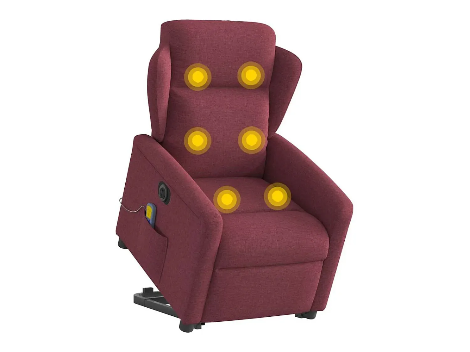 Sale Poltrona elevatória de massagens elétrica tecido tinto SHL359514 Vermelho