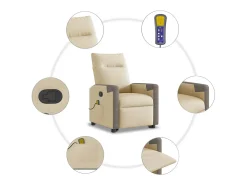 Poltrona| Poltrona elevatória de massagens tecido cor SHL585674 Creme