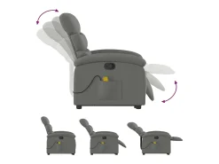 Poltrona elevatória de massagens tecido cinzento-escuro SHL281313^ Poltrona