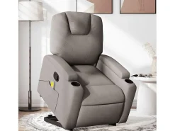Poltrona elevatória de massagens tecido cinzento-acastanhado SHL656678^ Poltrona
