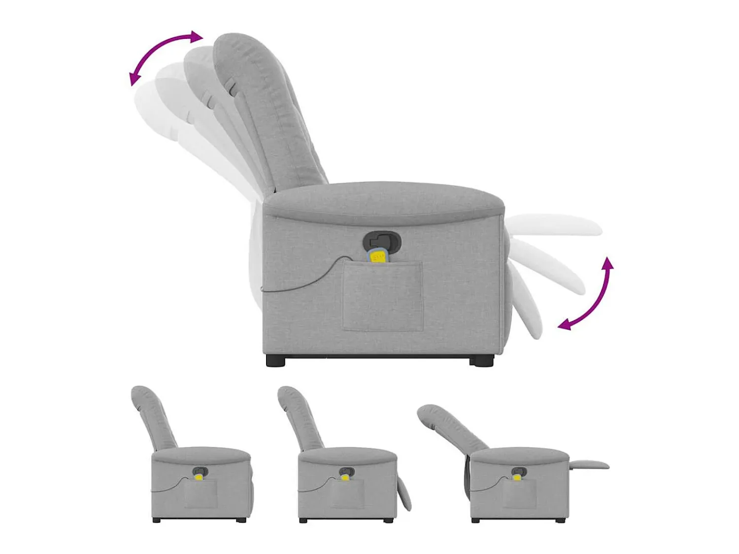 Poltrona elevatória de massagens tecido -nublado SHL46997^ Poltrona