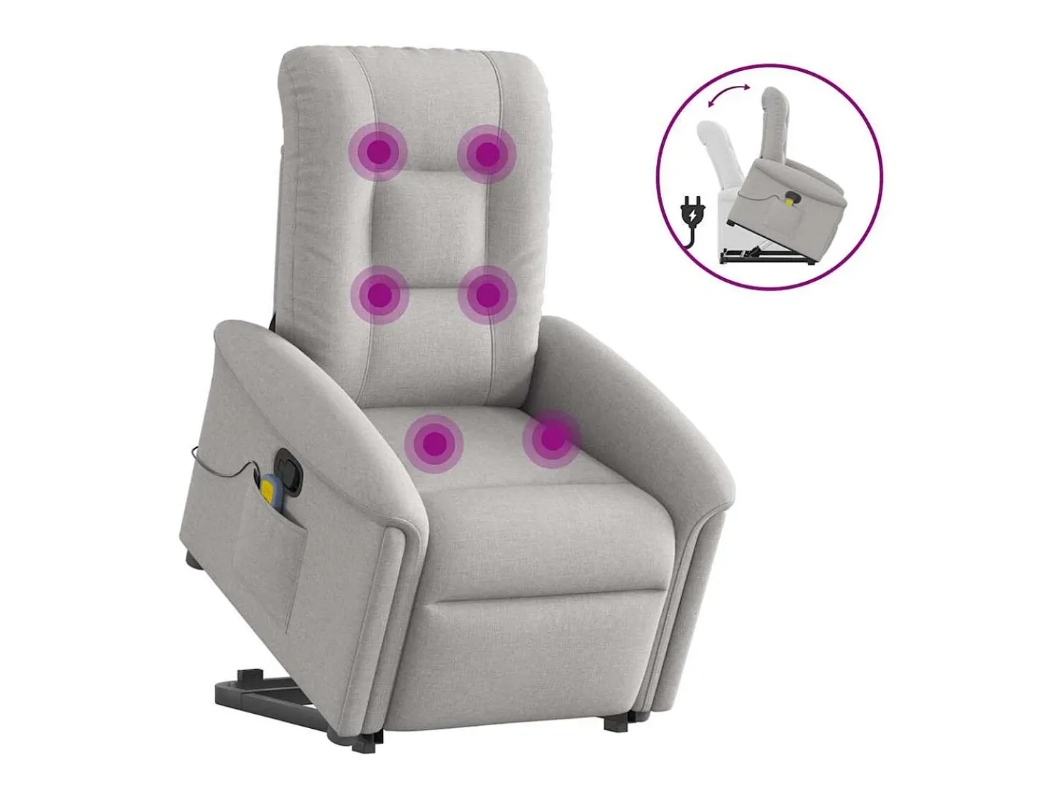 Poltrona elevatória de massagens tecido -nublado SHL46997^ Poltrona