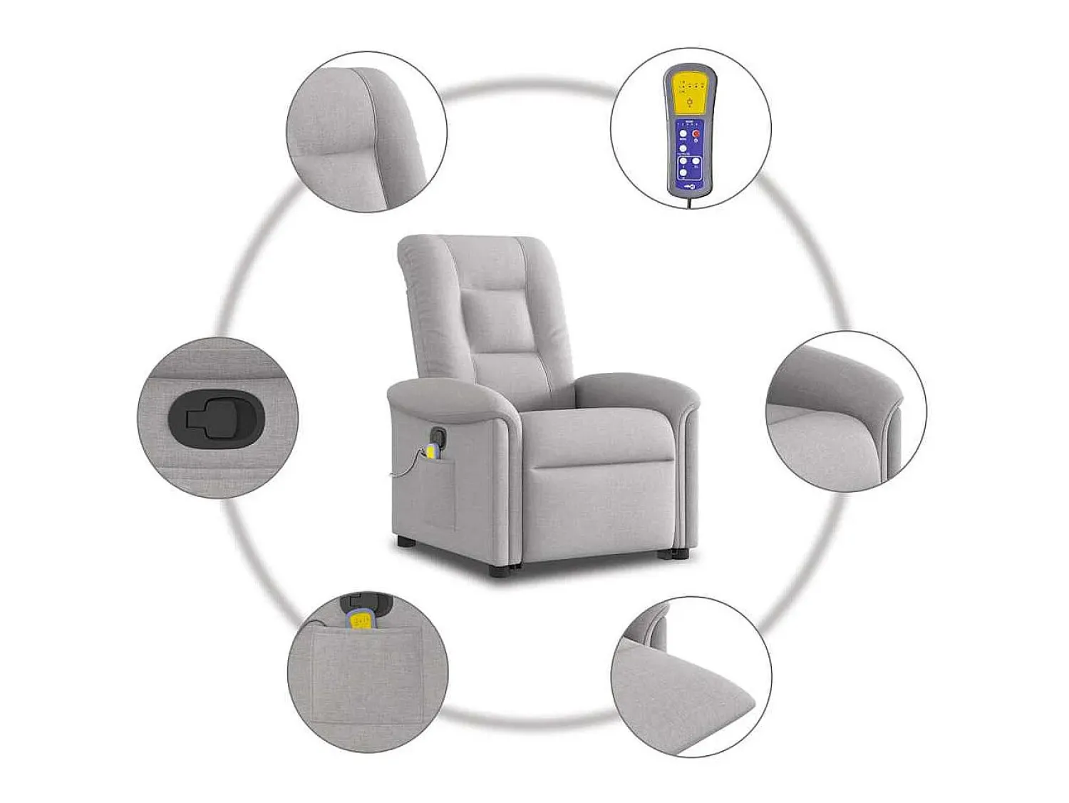 Poltrona elevatória de massagens tecido -nublado SHL46997^ Poltrona