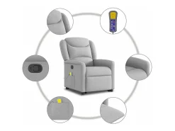 Sale Poltrona elevatória de massagens tecido -nublado SHL291465 Cinzento