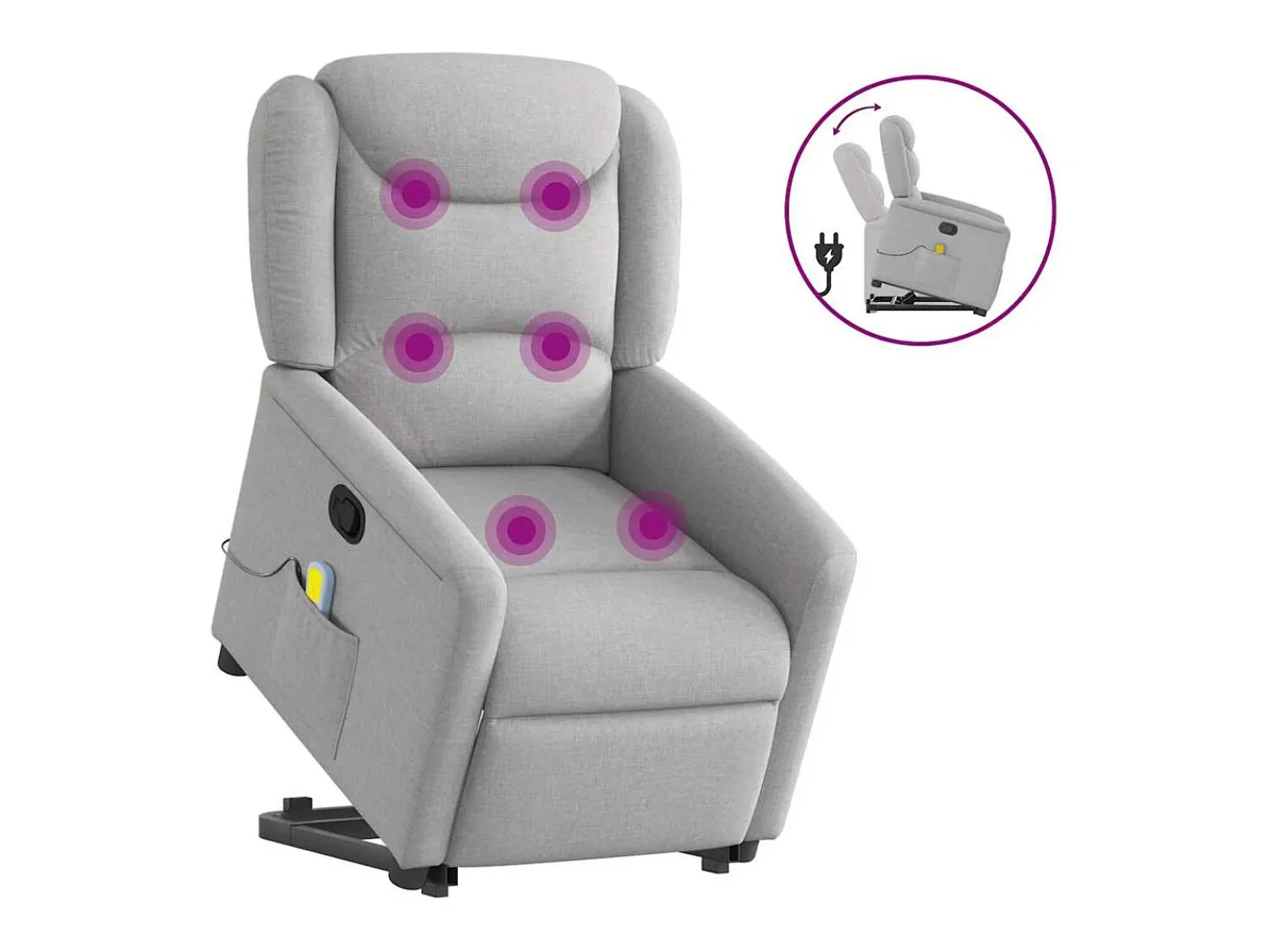 Sale Poltrona elevatória de massagens tecido -nublado SHL291465 Cinzento