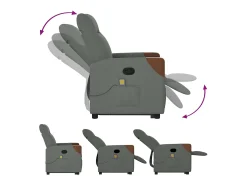 Poltrona elevatória de massagens tecido cinzento-escuro SHL384310^ Poltrona