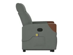 Poltrona elevatória de massagens tecido cinzento-escuro SHL384310^ Poltrona