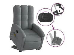 Online Poltrona elevatória de massagens tecido cinzento-escuro SHL16586 Cinza antracite