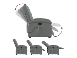 Online Poltrona elevatória de massagens tecido cinzento-escuro SHL16586 Cinza antracite