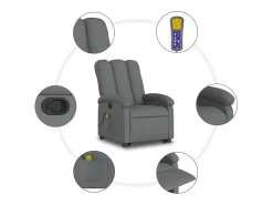 Online Poltrona elevatória de massagens tecido cinzento-escuro SHL16586 Cinza antracite