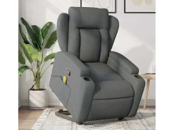 Sale Poltrona elevatória de massagens tecido cinzento-escuro SHL26090 Cinza antracite