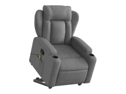 Sale Poltrona elevatória de massagens tecido cinzento-escuro SHL26090 Cinza antracite