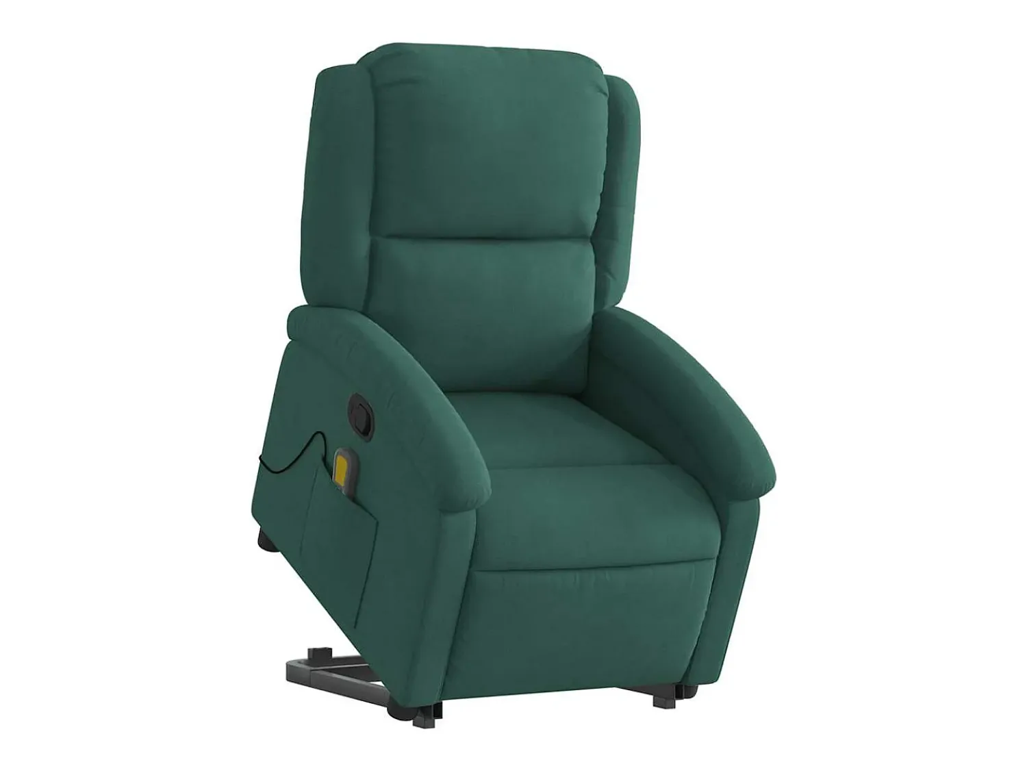 New Poltrona elevatória de massagens veludo verde-escuro SHL74202 Verde pinho