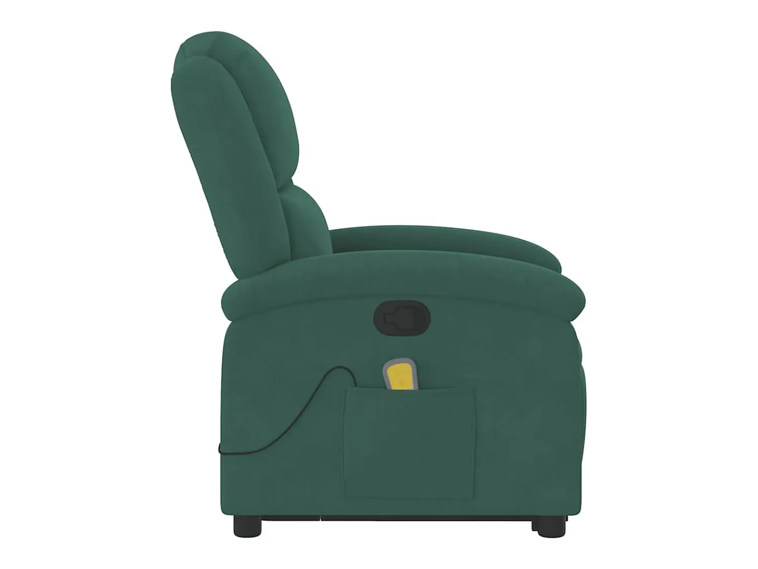 New Poltrona elevatória de massagens veludo verde-escuro SHL74202 Verde pinho