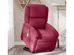 Poltrona* Poltrona elevatória de massagens veludo tinto SHL964402 Vermelho