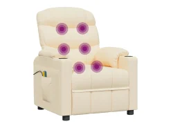 vidaxl Poltrona elevatória de massagens elétrica tecido^ Poltrona