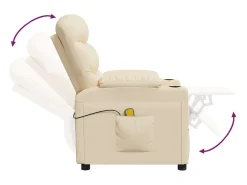 vidaxl Poltrona elevatória de massagens elétrica tecido^ Poltrona