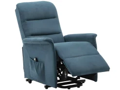 Online Vente-unique Poltrona elevável elétrica em tecido CAPUCINE Azul