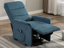Online Vente-unique Poltrona elevável elétrica em tecido CAPUCINE Azul