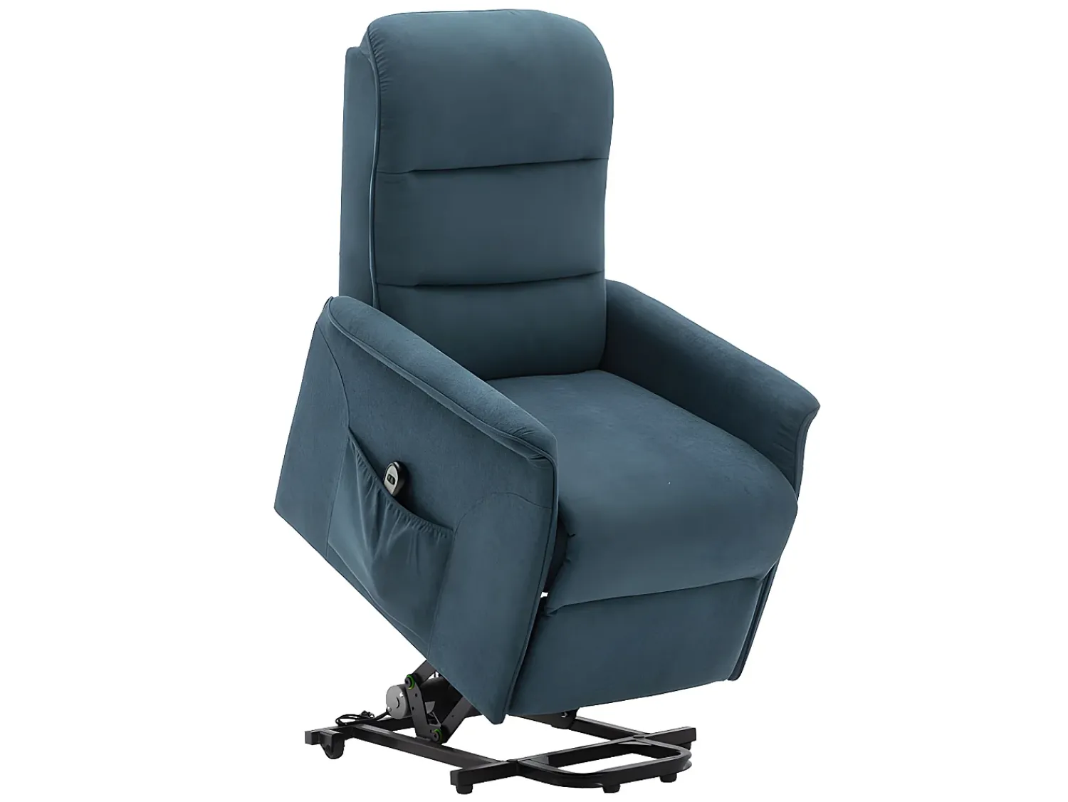 Online Vente-unique Poltrona elevável elétrica em tecido CAPUCINE Azul