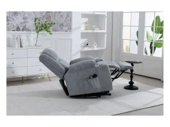 Poltrona|Hauss Spole Poltrona elétrica com massagem e aquecimento - Com apoio para os pés e 2 bolsos laterais - Tecido cinza claro Cinzento claro
