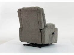 Hauss Spole Poltrona elétrica com massagem e aquecimento - Com apoio para os pés e 2 bolsos laterais - Tecido claro^ Poltrona