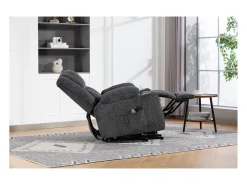Poltrona*Hauss Spole Poltrona elétrica com massagem e aquecimento - Com apoio para os pés e 2 bolsos laterais - Tecido cinza escuro Cinzento