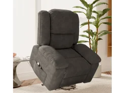 Poltrona elétrica de luxo para relaxamento e massagem, cinza^ Poltrona