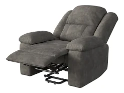 Poltrona elétrica de luxo para relaxamento e massagem, cinza^ Poltrona