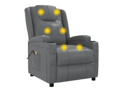 Poltrona*vidaxl Poltrona elétrica de massagens couro artificial antracite Cinza antracite