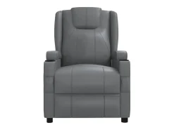 Poltrona*vidaxl Poltrona elétrica de massagens couro artificial antracite Cinza antracite