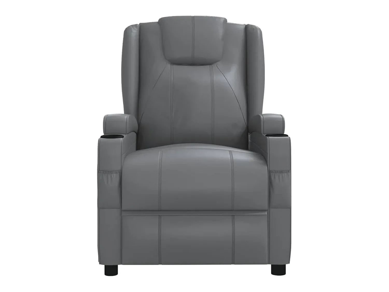 Poltrona*vidaxl Poltrona elétrica de massagens couro artificial antracite Cinza antracite