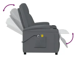 Poltrona*vidaxl Poltrona elétrica de massagens couro artificial antracite Cinza antracite