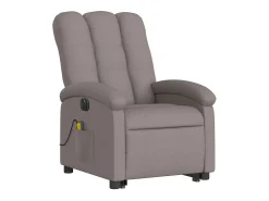 Poltrona elétrica elevatória massagens tecido cinza-acastanhado SHL19556^ Poltrona