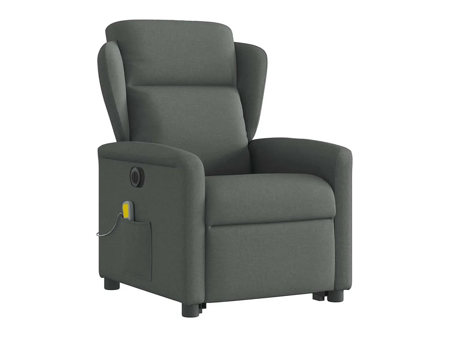 Poltrona*vidaxl Poltrona elétrica elevatória massagens tecido -escuro Cinzento