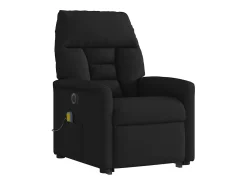 New Poltrona elétrica elevatória massagens tecido SHL9081 Preto