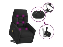 New Poltrona elétrica elevatória massagens tecido SHL9081 Preto