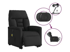 New Poltrona elétrica elevatória massagens tecido SHL9081 Preto