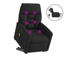 New Poltrona elétrica elevatória massagens tecido SHL9081 Preto