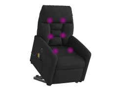 New Poltrona elétrica elevatória massagens tecido SHL9081 Preto