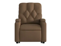 vidaxl Poltrona elétrica elevatória massagens tecido^ Poltrona